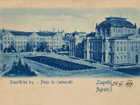 Sveučilišni trg (današnji Trg Republike Hrvatske) 1899. godina